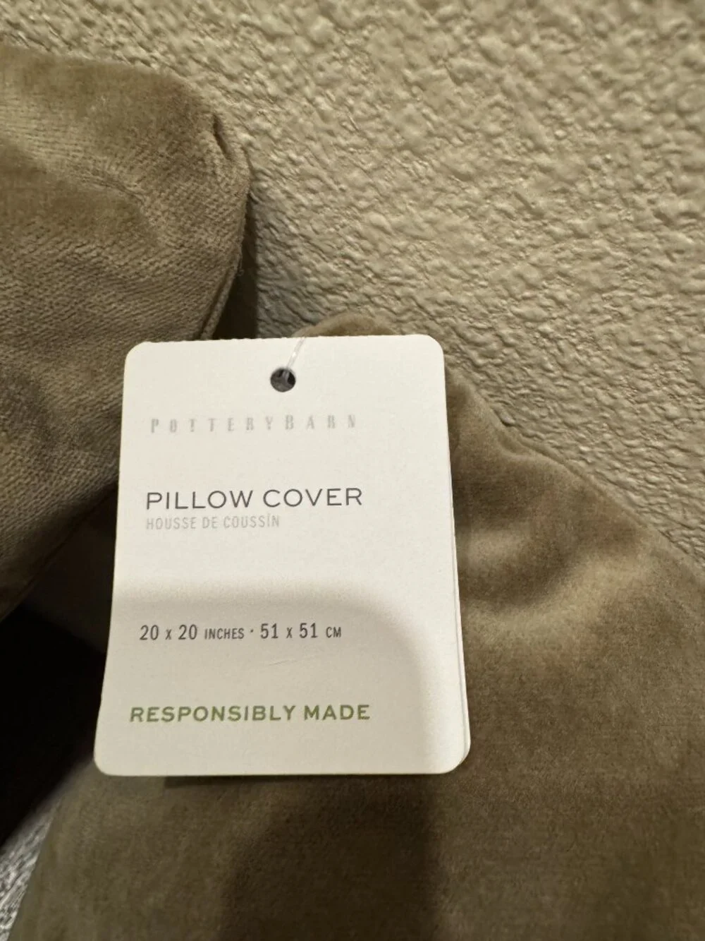 Pottery Barn Olive Green Velvet Throw Pillow Pair